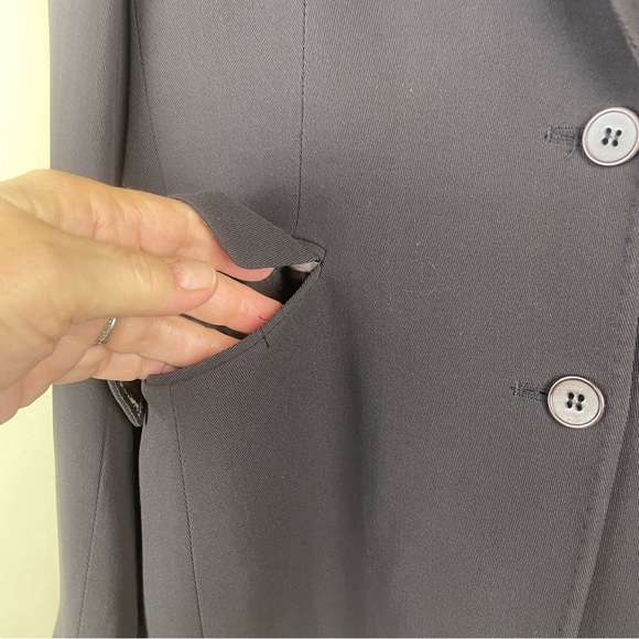 Jigsaw Brown Two Button Contemporary Wool Blend Lined Jacket Size 12 - Picture 4 of 12